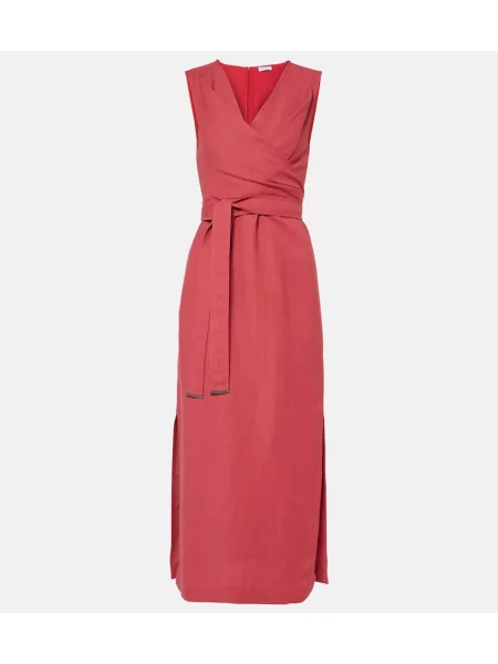 Rochie midi Brunello Cucinelli până la genunchi de costum roșu