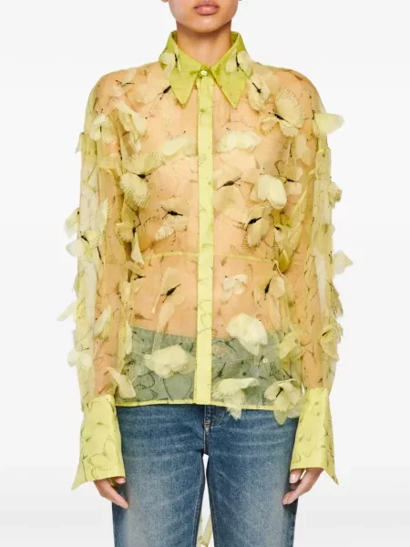 Lung cămașă Blumarine cu aplicații verde