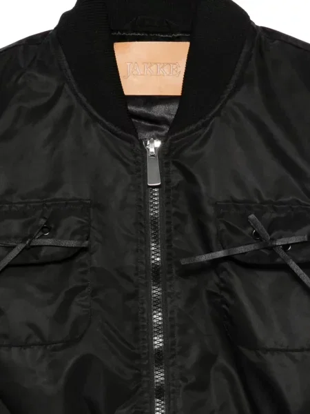 Wykończenie futrem kurtka bomber Jakke czarny