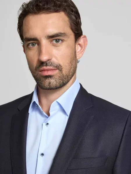 Koszula biznesowa o kroju slim fit z bardzo długim rękawem Jake*s błękitna
