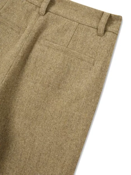 Pantaloni Studio Tomboy cu model herringbone din țesătură twill