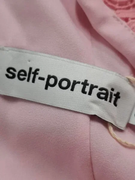 Gėlėta nėriniuota kostiumas mini suknelė Self-portrait rožinė