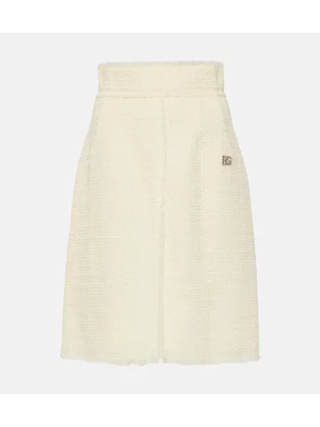 Fustă midi Dolce&gabbana de lână până la genunchi bej