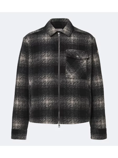 Geacă Moncler în carouri gri