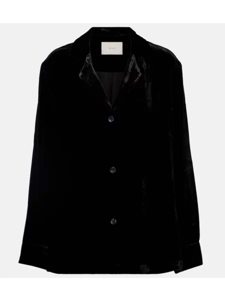 Aksamitny top Asceno czarny