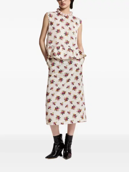 Fustă midi Essentiel Antwerp cu model floral cu imagine