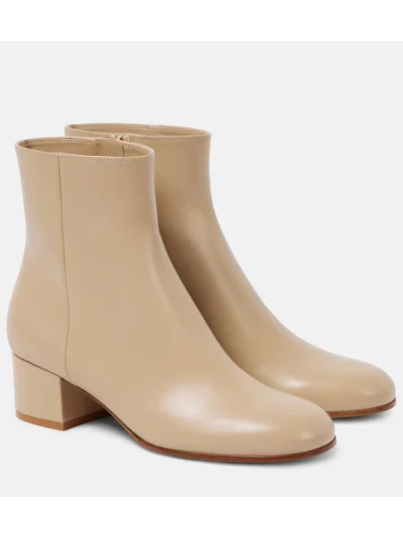 Cizme scurte Gianvito Rossi din piele bej