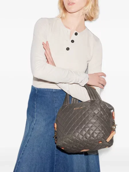 Matlasat geantă shopper Mz Wallace gri