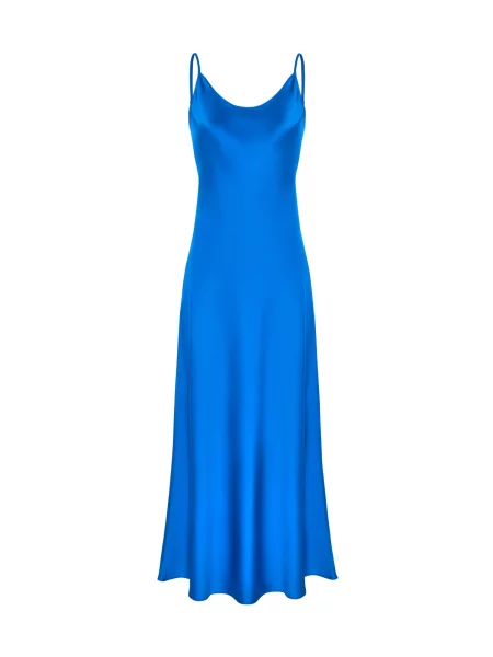 Serena Silueta Šaty Midi satin slip dress Majestic' tyrkysová
