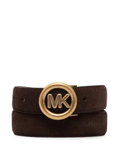 Curea Michael Michael Kors din piele de căprioară cu autograf maro
