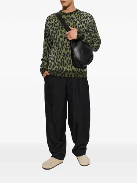 Pulover Laneus cu model leopard verde