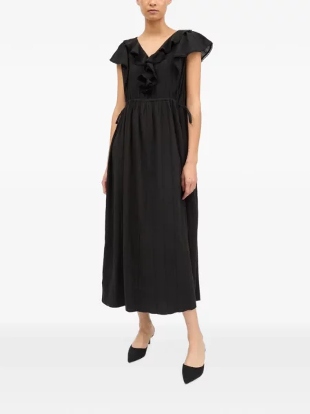 Rochie midi Skall Studio cu volane negru