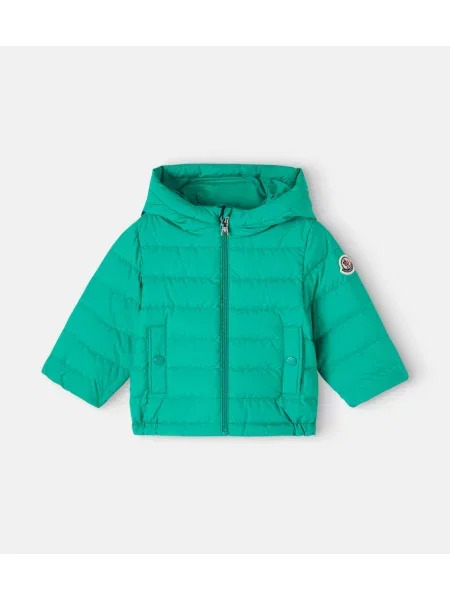 Pūkinė striukė Moncler Enfant žalia