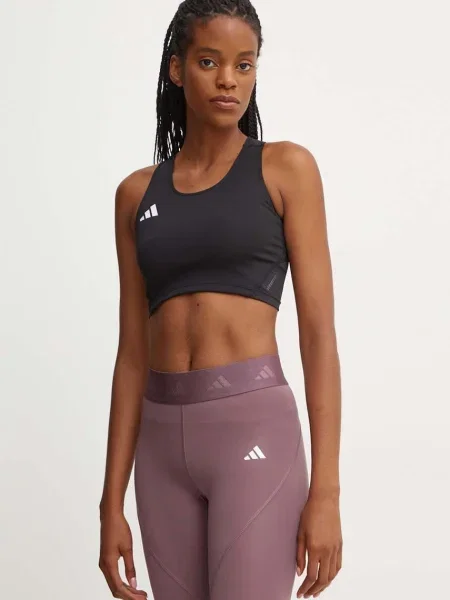 ADIDAS PERFORMANCE Sport top ADIZERO E negru alb