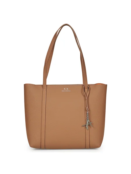 Shopper kabelka Armani Exchange z ekologickej kože hnedá