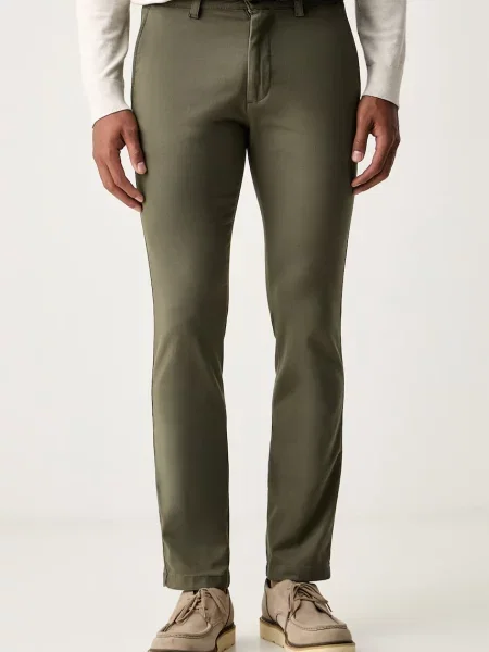 BOSS Orange pantaloni chinos pentru bărbați din cu verde