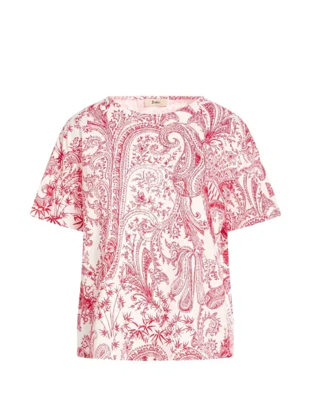 Tricou Herno cu imagine cu model paisley alb