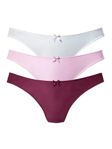 PETITE FLEUR Tanga / roz pastel / roșu vin alb