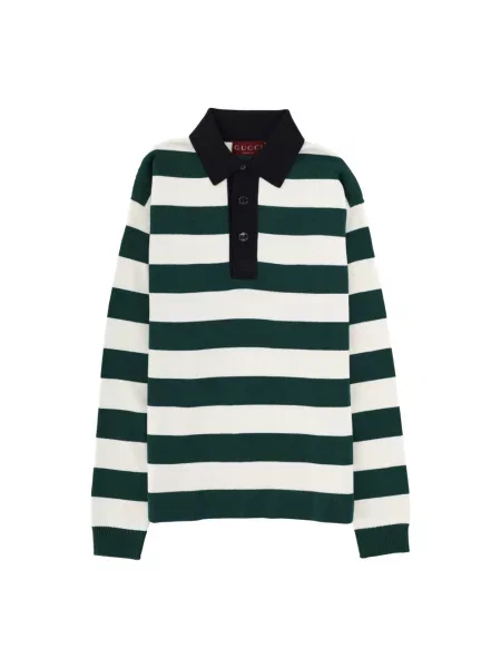 Koszulka polo Gucci w paski z paskiem