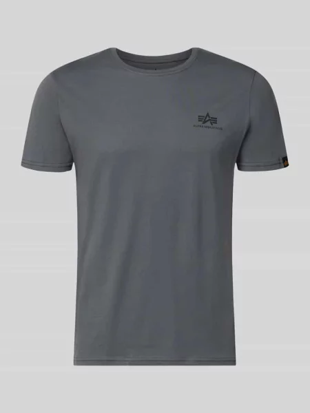 T-shirt z detalami z logo Model BASIC' Alpha Industries