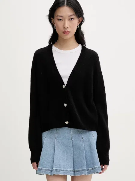 From Future cardigan pentru femei din cașmir negru
