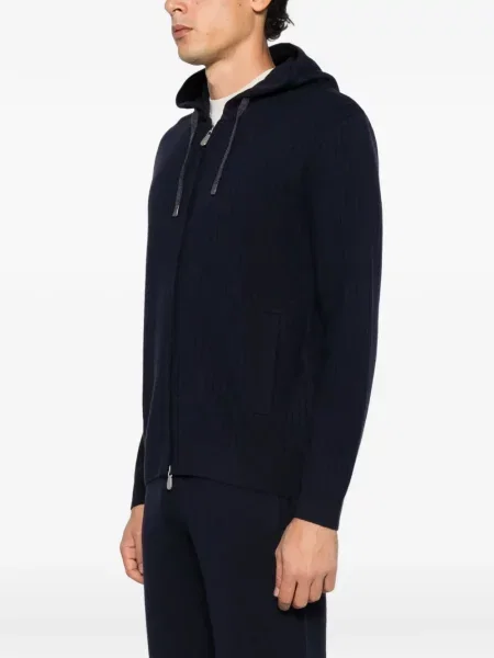 Πλεκτό hoodie Alberto Gozzi μπλε