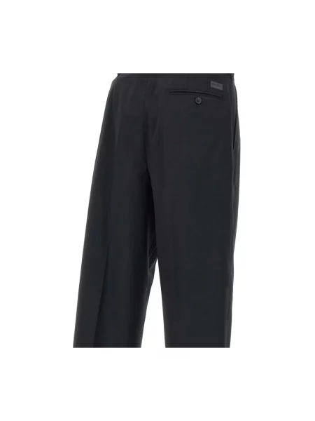 Kenzo spodnie wełniane Weave Pleated Tailored proste czarny