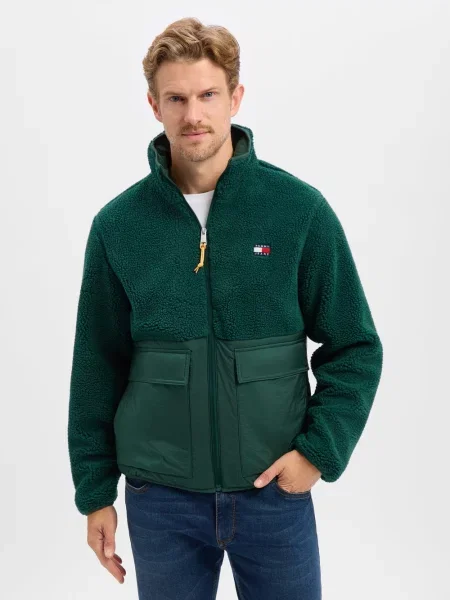 Tommy Jeans kurtka z futra typu teddy Mężczyźni S zielony