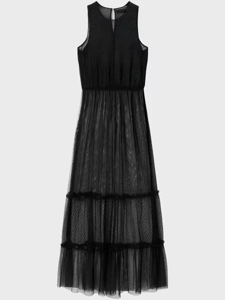 Платье Allsaints в горошек черное