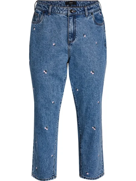 Zizzi Jeans Mille denim / oliv / rosé albastru