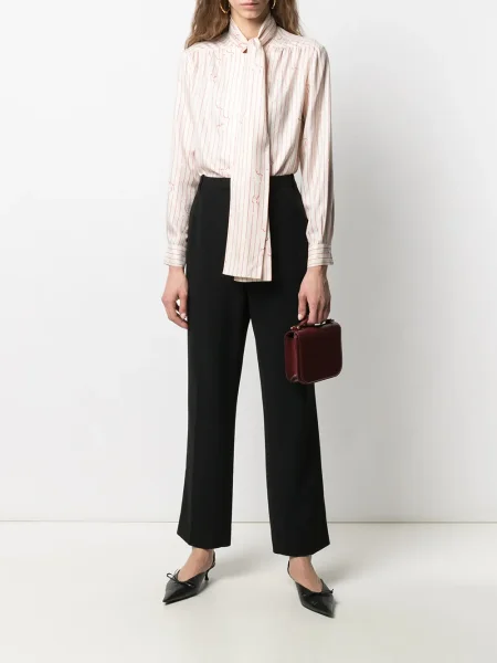 Vlněné kalhoty Hermès Pre-owned černé