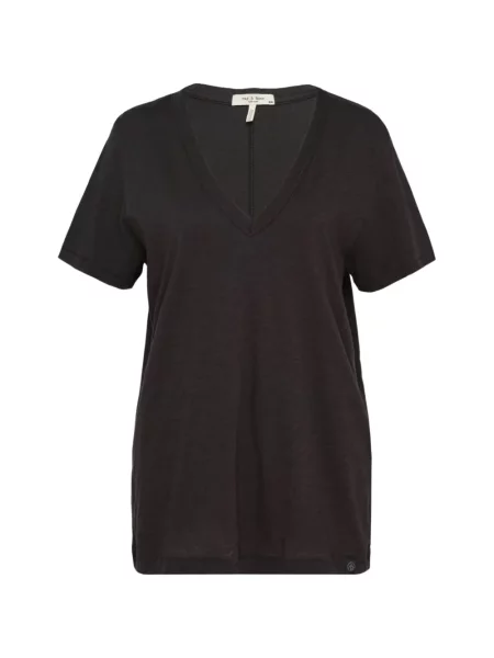 Tricou Rag & Bone cu decolteu în V negru