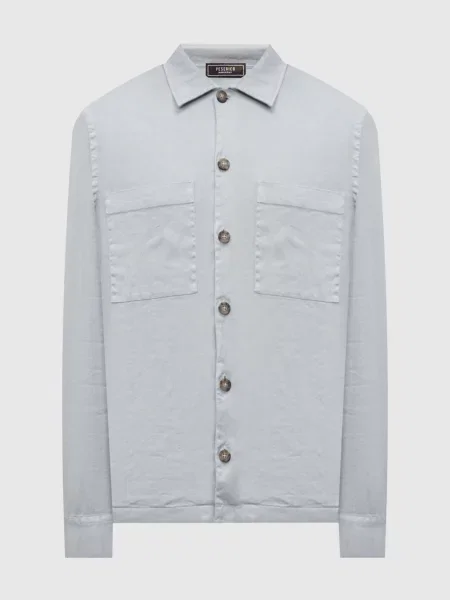 Сорочка з льоном Peserico блакитна