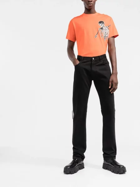 Raštuotas marškinėliai Philipp Plein oranžinė