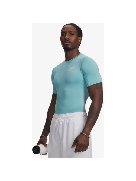 Koszulka Under Armour HeatGear Compression z krótkim rękawem w kolorze pastelowego błękitu XXL niebieska