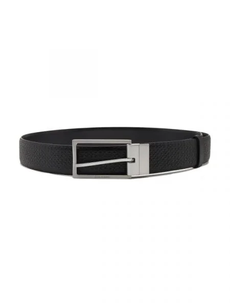 Calvin Klein De piele cu două fețe ADJ/REV SLIM FRAME MONO negru