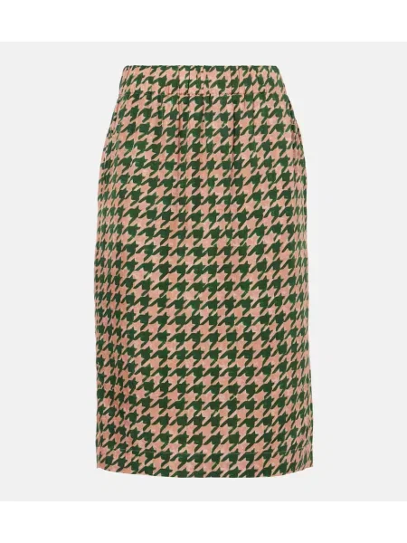 Osłona spódnica ołówkowa Dries Van Noten w pepitkę zielona