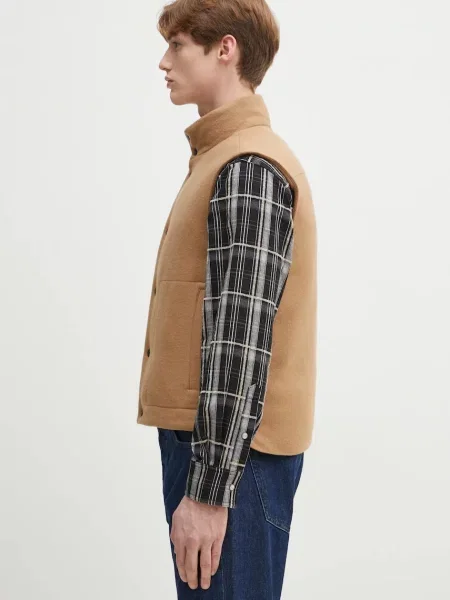 Пухова безрукавка Paul Smith зимова коричневий