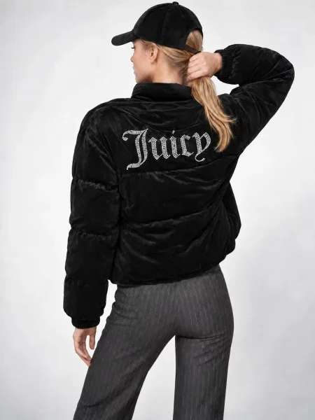 Geacă Juicy Couture din velur negru