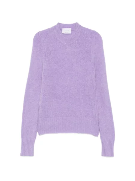 Pulover Daniele Fiesoli tricotate cu decolteu rotund violet