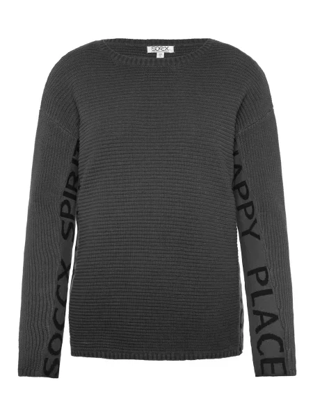 Soccx Pulover gri închis negru