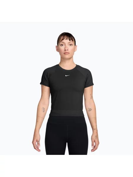 Tricou de antrenament pentru femei Nike Pro Seamless Dri-Fit black/white alb