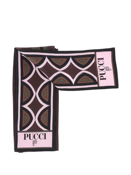 Sutien bandeau Pucci de mătase cu imagine maro