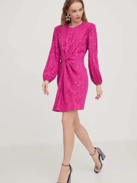 HUGO rochie mini drept roz