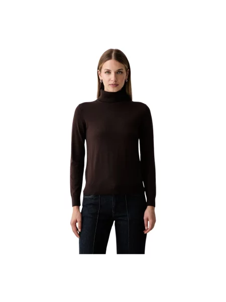 Sweter z golfem Gant brązowy