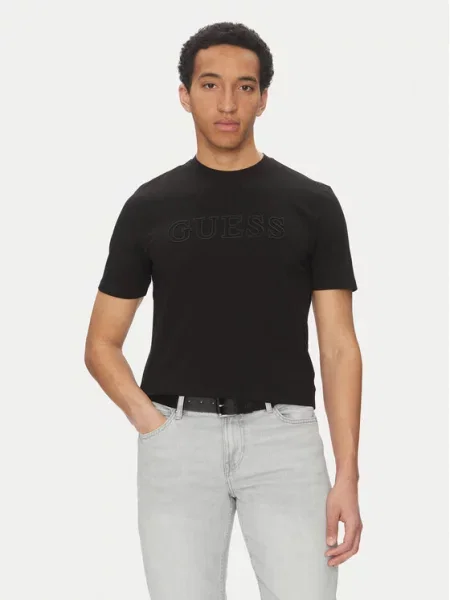 T-shirt GUESS Ss Alphy T-Shirt Jet Black XL czarna