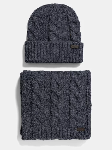 Kapa in šal Barbour mornarsko modra