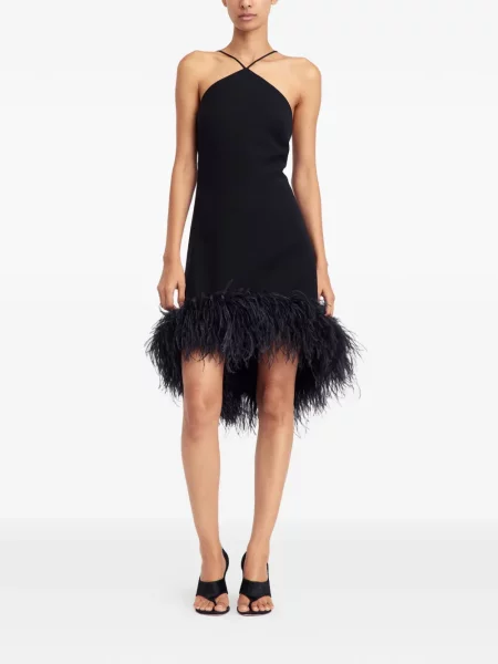 Rochie mini 16arlington cu pene de costum negru