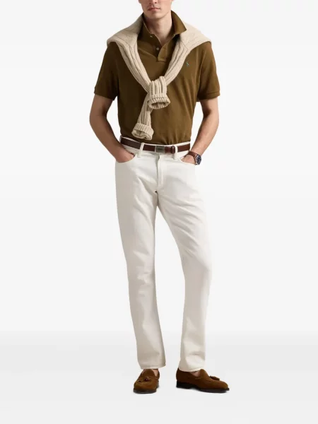 Szerokie polo Polo Ralph Lauren z przetarciami w paski czarne