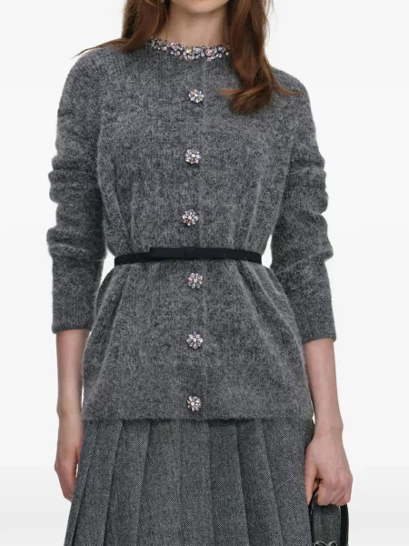 Cardigan Self-portrait de cristal gri